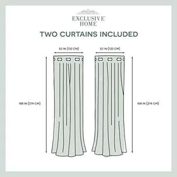 Exclusive Home Curtains - EH8439-02-2108G Academy Total Blackout Grommet Top Curtain Panel Pair, 52x108, Ivory