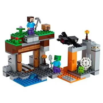 LEGO Minecraft The Abandoned Mine Building Toy, 21166 Zombie Cave with Slime, Steve & Spider Figures, Gift idea for Kids, Boys and Girls Age 7 Plus