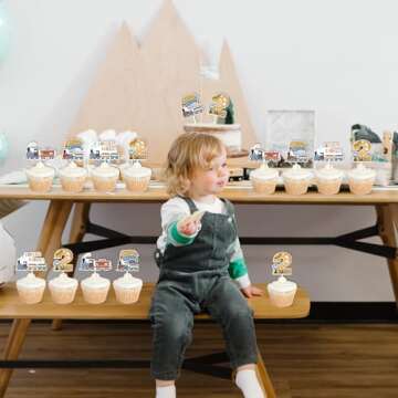 Chugga Chugga Two Two Party Decorations Train 2nd Birthday Cupcake Toppers Train 2nd Birthday Party Cake Decoration Choo Choo Train Theme Birthday party for Two Years Boy Train Birthday Party Supply