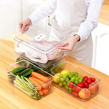 VELMADE Food Storage Containers with Lids 2 PCs, Airtight Food Containers for Kitchen Organization, ...