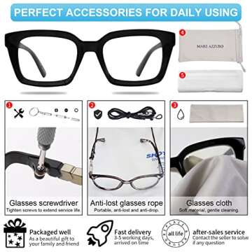 MARE AZZURO Retro Square Reading Glasses Men Large Readers 1.0 1.25 1.5 1.75 2.0 2.25 2.5 2.75 3.0 3.5 4.0 5.0 6.0 (Black, 2.00)