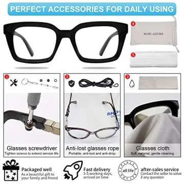 MARE AZZURO Retro Square Reading Glasses Men Large Readers 1.0 1.25 1.5 1.75 2.0 2.25 2.5 2.75 3.0 3.5 4.0 5.0 6.0 (Black, 2.00)