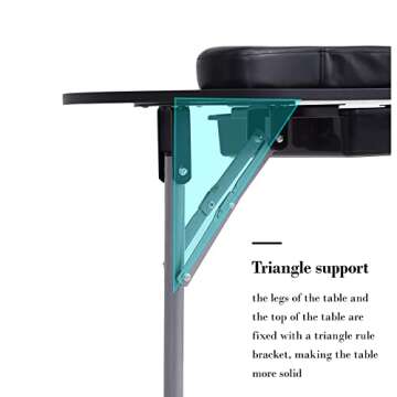 Alohappy 30" H Manicure Nail Table, Portable & Foldable Nail Desk Workstation with Large Drawer/Client Wrist Pad/Lockable Rolling Wheels/Carrying Case for Spa Beauty Salon (Black with Flower)