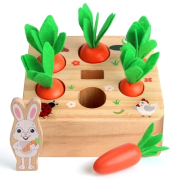 SKYFIELD Wooden Carrot Harvest Game Montessori Toy for Toddlers