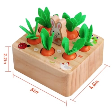 SKYFIELD Wooden Carrot Harvest Game Montessori Toy for Toddlers