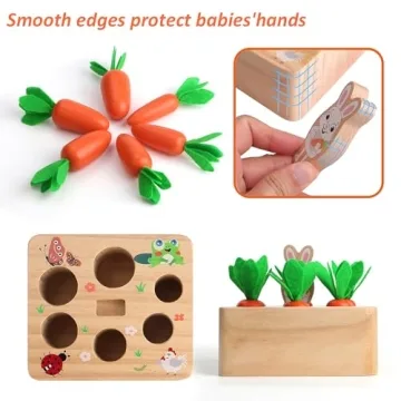 SKYFIELD Wooden Carrot Harvest Game Montessori Toy for Toddlers