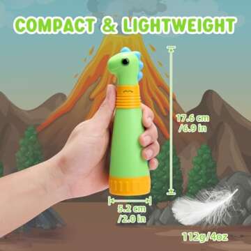 Dinosaur Rechargeable Flashlight for Kids - Fun LED Toy