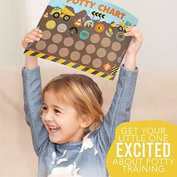 10 Construction Sticker Chart for Kids Potty Training Chart for Toddlers, 1 Kids Chore Chart Magnetic, Reward Chart for Kids, Potty Training Sticker Chart, My Responsibility Chart for Kid