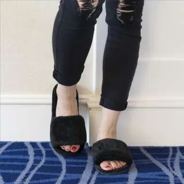 Cozy Crazy Lady Women's Fuzzy Fluffy Slippers