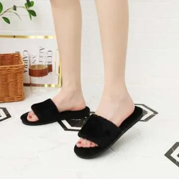 Cozy Crazy Lady Women's Fuzzy Fluffy Slippers