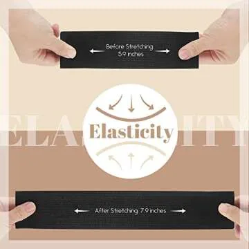 Dreamlover Black Elastic Spool Elastic Sewing Band for Wigs Waistband Underwear Pants Shoes Sheets Costumes Craft DIY Projects (2 Inch x 12 Yard)