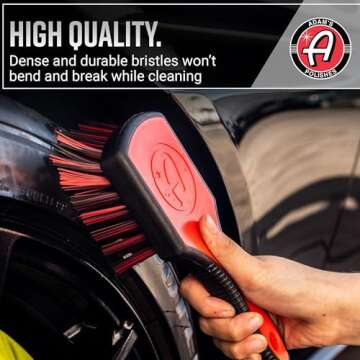 Adam's Polishes Tire Brush Premium Tire Brush for Car Detailing & Rubber Tire Car Cleaning| Use W/Tire Cleaner or All Purpose Cleaner & Before Tire Shine or Wheel Cleaner