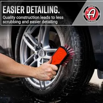 Adam's Polishes Tire Brush Premium Tire Brush for Car Detailing & Rubber Tire Car Cleaning| Use W/Tire Cleaner or All Purpose Cleaner & Before Tire Shine or Wheel Cleaner