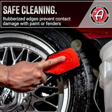 Adam's Polishes Tire Brush Premium Tire Brush for Car Detailing & Rubber Tire Car Cleaning| Use W/Tire Cleaner or All Purpose Cleaner & Before Tire Shine or Wheel Cleaner