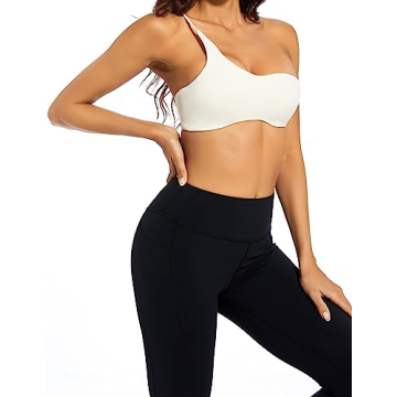 CAKCEATL Women’s One Shoulder Crop Cami Top in White