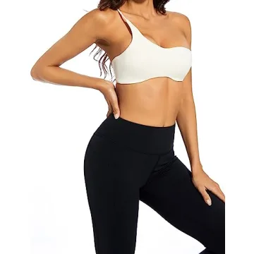 CAKCEATL Women’s One Shoulder Crop Cami Top in White