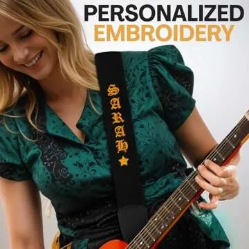 Personalized Guitar Strap - Custom Name Embroidered Gift