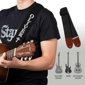 Personalized Guitar Strap - Custom Name Embroidered Gift