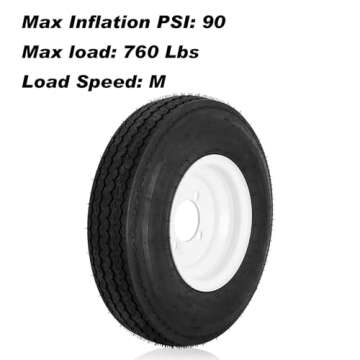 Durable YUANXING 6PR Trailer Tires on Rims 4.80-8