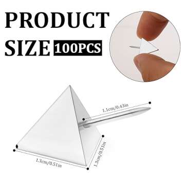 100 Pcs Silver Push Pins, Silver Thumb Tacks Decorative Push Pins for Cork Board Triangle-Shaped Push Pins with Steel Point for Bulletin Board Map Craft Office Supplies