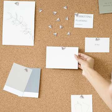 100 Pcs Silver Push Pins, Silver Thumb Tacks Decorative Push Pins for Cork Board Triangle-Shaped Push Pins with Steel Point for Bulletin Board Map Craft Office Supplies