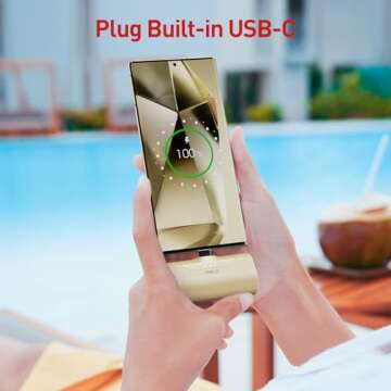 iWALK Small USB-C Portable Charger, 4500mAh Portable Charger for iPhone 16/15 16 Plus 16 Pro Max Mini Power Bank for Samsung Galaxy S25 S24 S23, Z Flip 5, Note, Moto, LG, Google Pixel, Cream