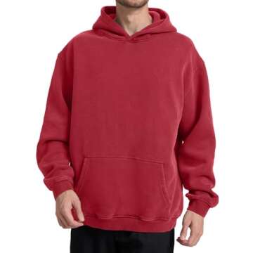 Hatant Oversized Hoodie Sweatshirts for Men Couples Heavyweight Hoodies Pullover Vintage Mens Acid W...