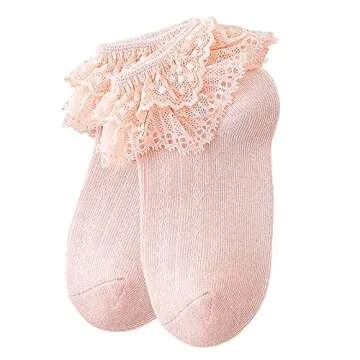 Stylish Baby Girls Organic Cotton Lace Socks for Toddlers