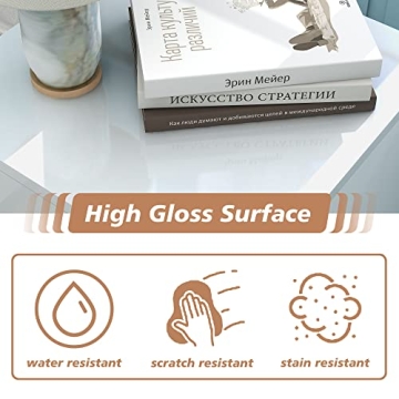 TaoHFE White Nightstand Set of 2 Bedroom Nightstand Modern Dresser and Nightstand Set 2 White Nightstand with Drawers Night Stand for Bed Room with Rubber Wood Leg