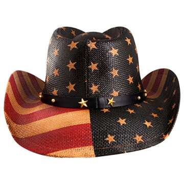 grinderPUNCH Western Outback Cowboy Hat Men's Women's Style Classic Straw Western Cowgirl Hat