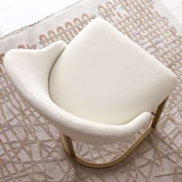 Leick Home 10132GD/WT Barrelback Counter Stool with Metal Base, Set of 2, for Kitchen Counters and I...