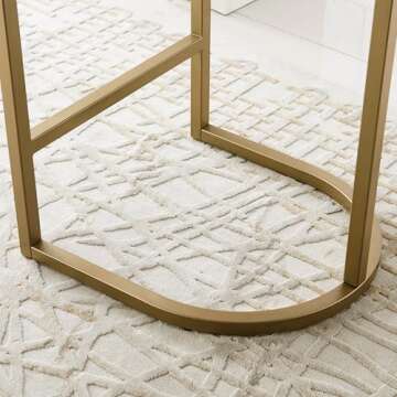 Leick Home 10132GD/WT Barrelback Counter Stool with Metal Base, Set of 2, for Kitchen Counters and Islands, Modern White Linen Seat and Gold Metal Base