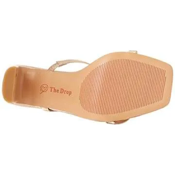 The Drop Avery Square Toe Heeled Sandal Elegant Gold