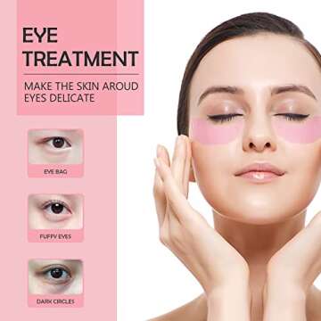 SUPUR NEWLING Eye Mask 60 pcs, Eye Mask for Puffy Eyes, Undereye Dark Circles Treatments, Anti-Wrinkle Gel Pads, Moisturize Soothe Tighten Eye Mask… (Deep Pink)