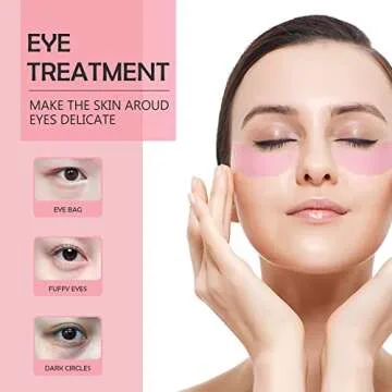 SUPUR NEWLING Eye Mask 60 pcs, Eye Mask for Puffy Eyes, Undereye Dark Circles Treatments, Anti-Wrinkle Gel Pads, Moisturize Soothe Tighten Eye Mask… (Deep Pink)