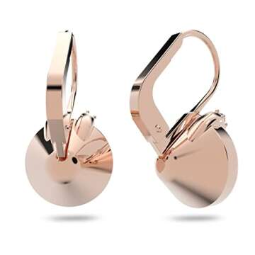 SWAROVSKI Pierced Earrings, Gray with V-Shaped Crystal Pavé Accent on Rose-Gold Tone Finish Setting, Part of the Bella Collection