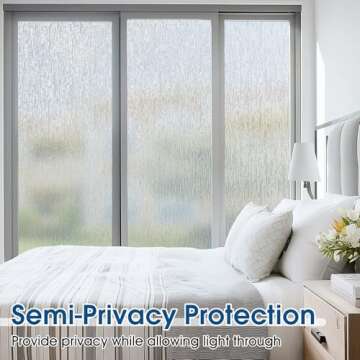 rabbitgoo Window Privacy Film - Frosted Glass Clings with Raindrop Design