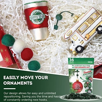 Heavy Duty Christmas Ornament Hangers No-Slip 36 Pack