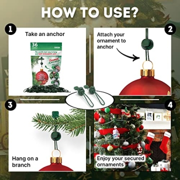 Heavy Duty Christmas Ornament Hangers No-Slip 36 Pack