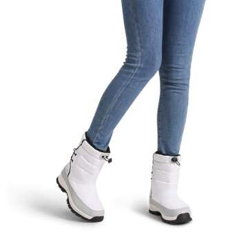 DREAM PAIRS Women's Winter Snow Boots Waterproof Lightweight Warm Fashion Janara Mid Calf Boot,Size 8,White