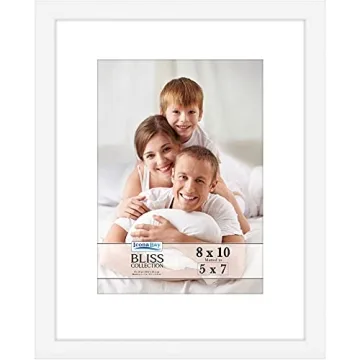 Icona Bay 8x10 White Picture Frame with Removable Mat for 5x7 Photo, Modern Style Wood Composite Fra...