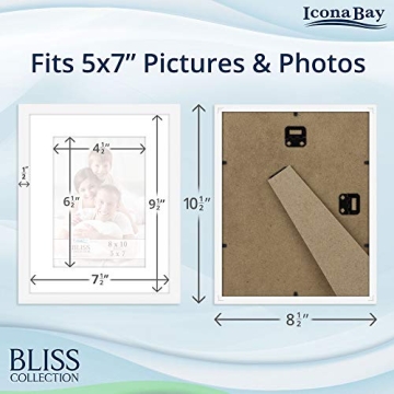 Icona Bay 8x10 White Picture Frame - Stylish and Versatile