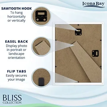 Icona Bay 8x10 White Picture Frame - Stylish and Versatile