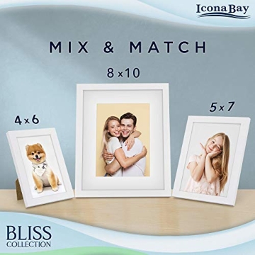Icona Bay 8x10 White Picture Frame - Stylish and Versatile