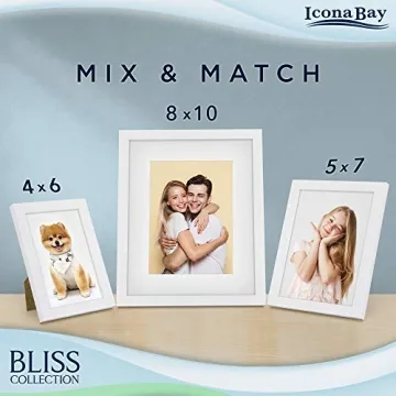 Icona Bay 8x10 White Picture Frame - Stylish and Versatile