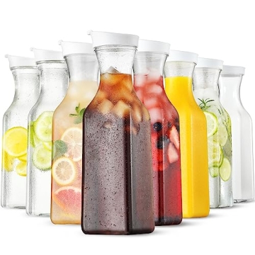 50 Oz Clear Plastic Pitcher 8 PACK - Hand Wash Only