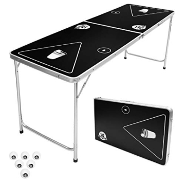 GoPong 6-Foot Portable Folding Beer Pong Table with 6 Balls