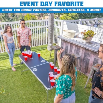 Portable 6-Foot Beer Pong Table with 6 Balls by GoPong