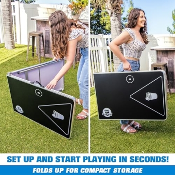 Portable 6-Foot Beer Pong Table with 6 Balls by GoPong