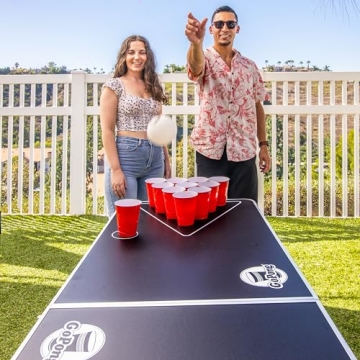 Portable 6-Foot Beer Pong Table with 6 Balls by GoPong